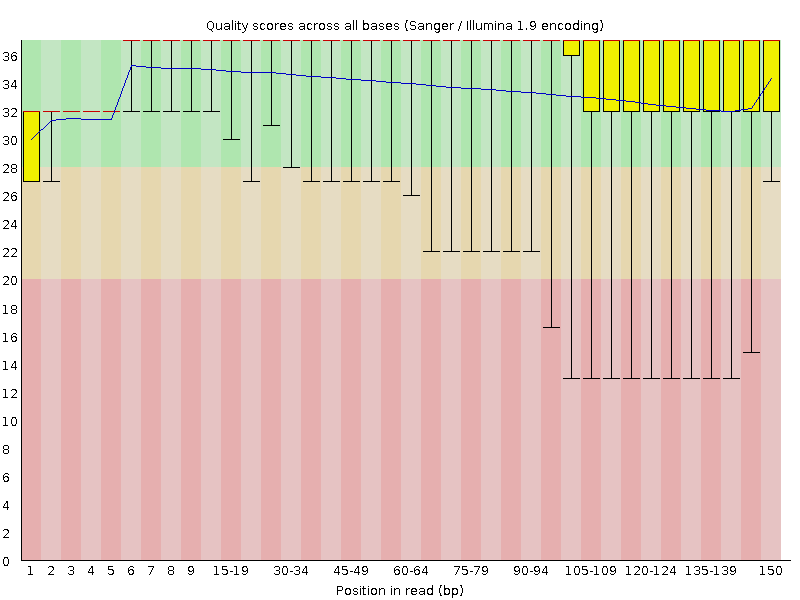 Per base quality graph